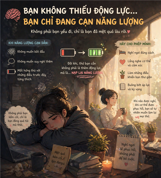 ​  BẠN KHÔNG THIẾU ĐỘNG LỰC… BẠN CHỈ ĐANG CẠN NĂNG LƯỢNG  ​